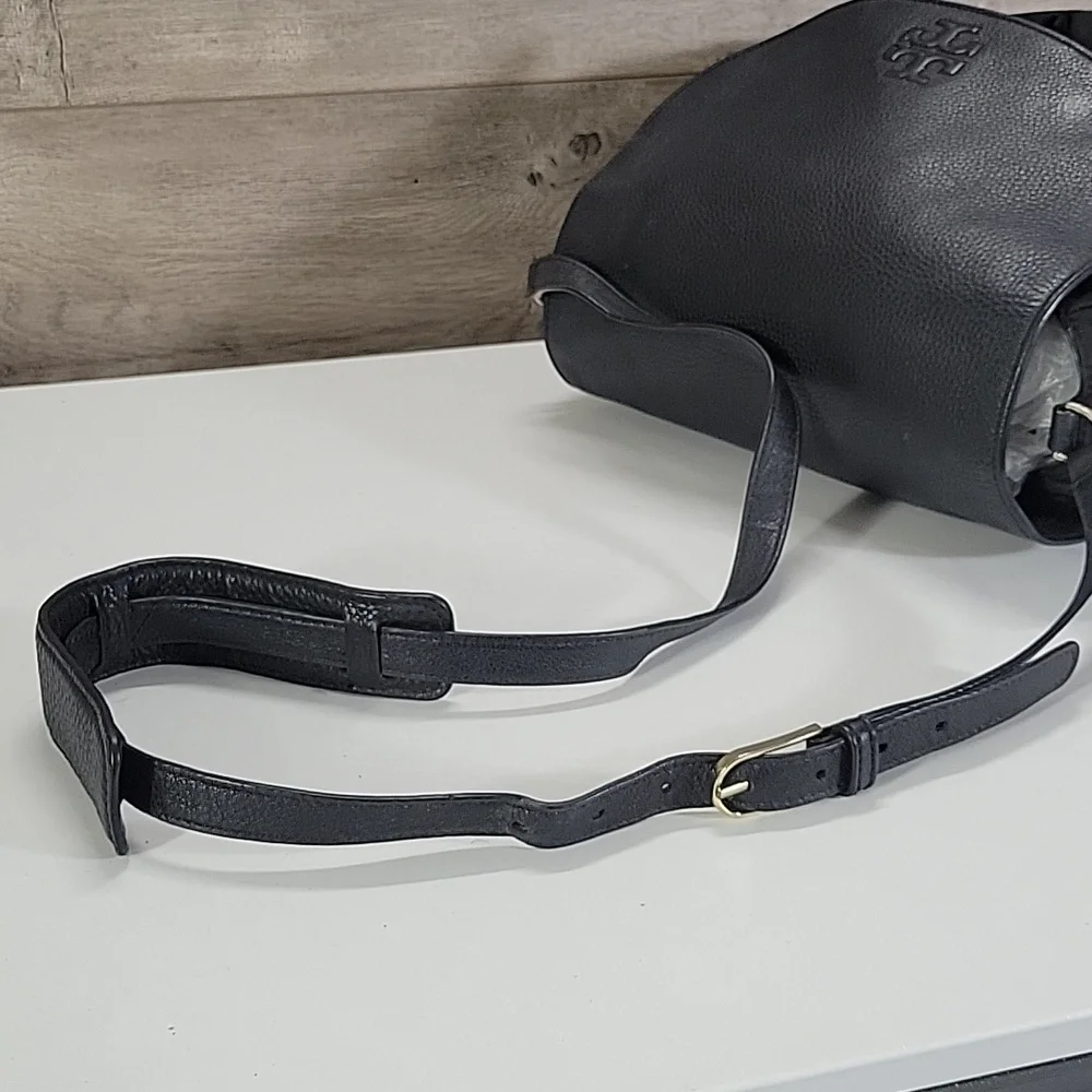 Tory Burch Black Nylon/Leather Baby Diaper Crossbody Bag